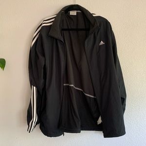 Adidas black classic men’s windbreaker jacket coat